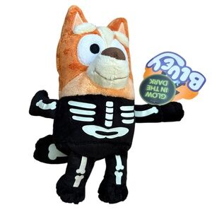 Bluey Glow-in-the-Dark Skeleton Stuffed Animal NEW Plush Dog Bingo